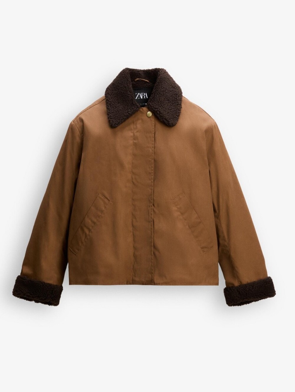 Zara ZW Collection Shearling Collar Jacket